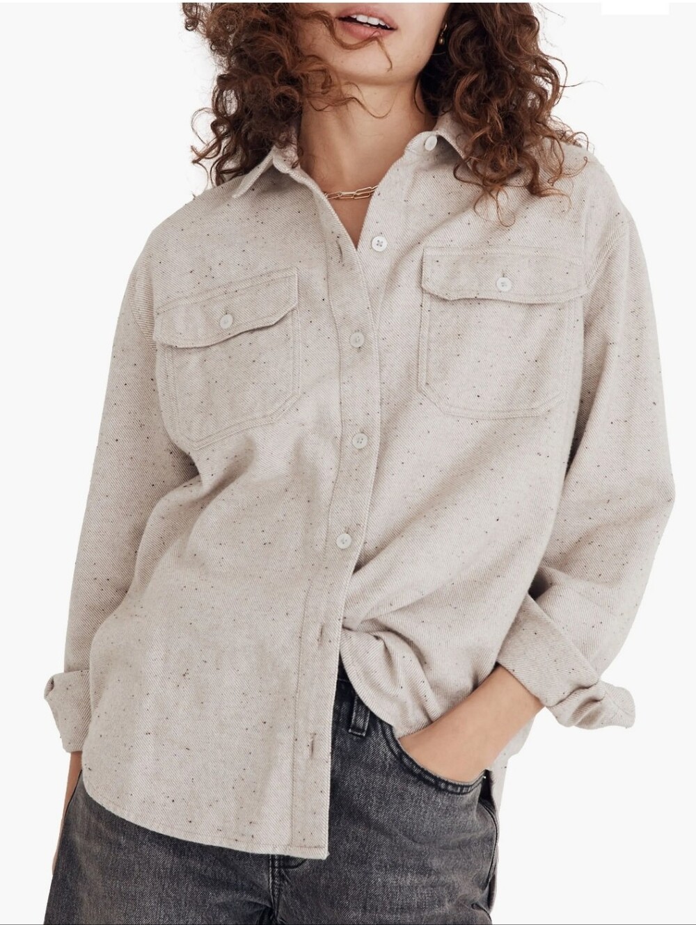 Madewell Donegal Flannel Kentwood Oversize Shirt Jacket Size Small